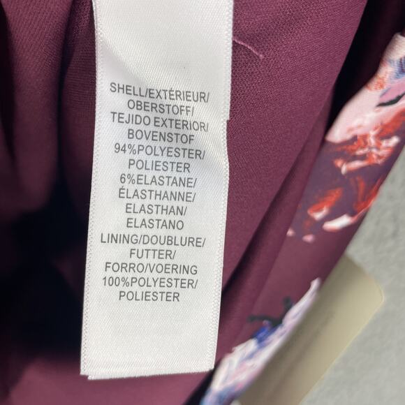 Adrianna Papell Dress Womens 14 Purple Colorful Floral Lined Party Office - Picture 8 of 12